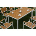 Moderne Patio Outdoor Gartenmöbel Set Aluminium Polywood Tischstühle für Hotel Restaurant Bistro Hinterhof